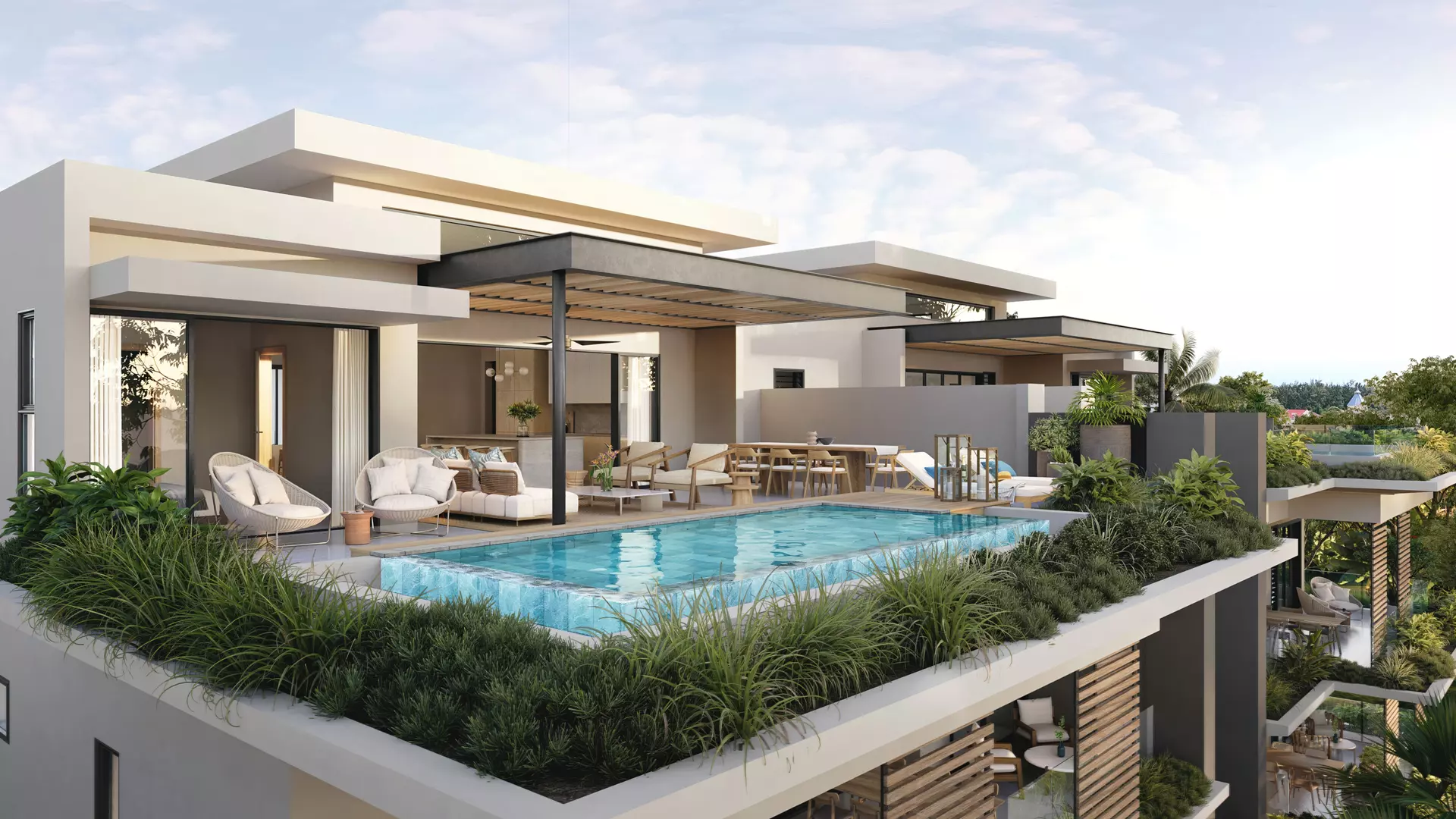 AIKO penthouse roof terrace with pool